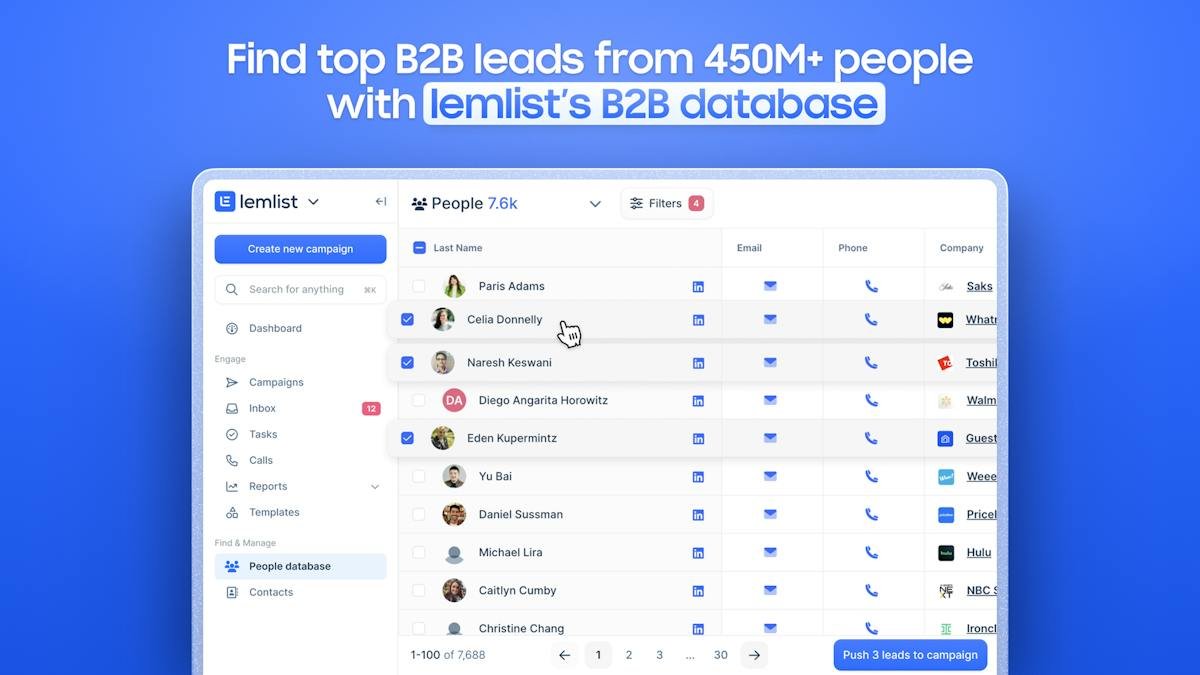 lemlist — multichannel outreach sequence builder