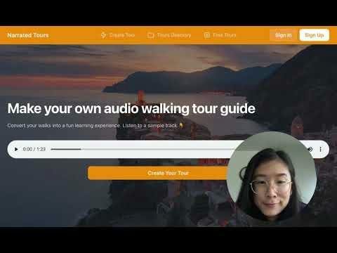 Narrated Tours — AI-generated audio walking tour screen