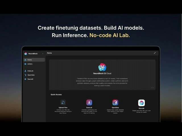 NeuroBlock — no-code AI model training lab