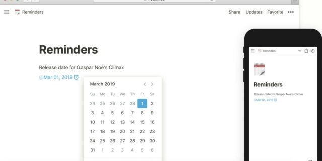 Notion — workspace with linked databases and pages