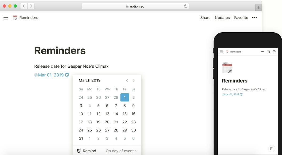 Notion — notes and docs workspace view