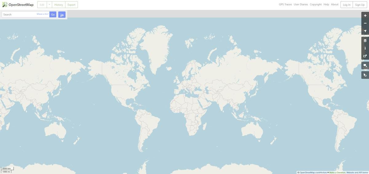 OpenStreetMap — editable world map view