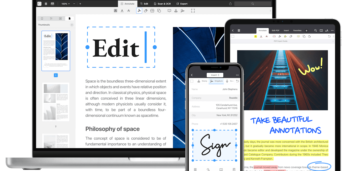 PDF Expert — PDF editing and annotation view on Mac