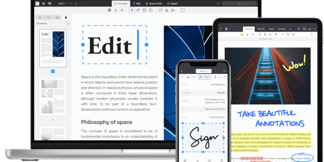 PDF Expert — PDF editing and annotation view on Mac