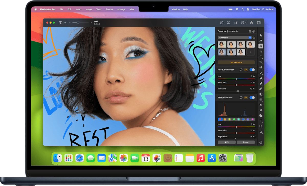 Pixelmator Pro — non-destructive photo editing workspace