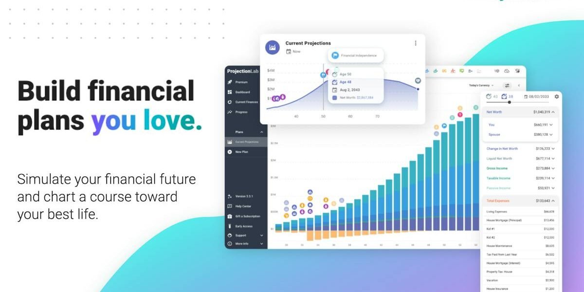 ProjectionLab — financial independence simulation chart