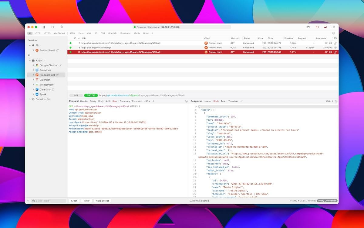 Proxyman — HTTP traffic capture and inspection