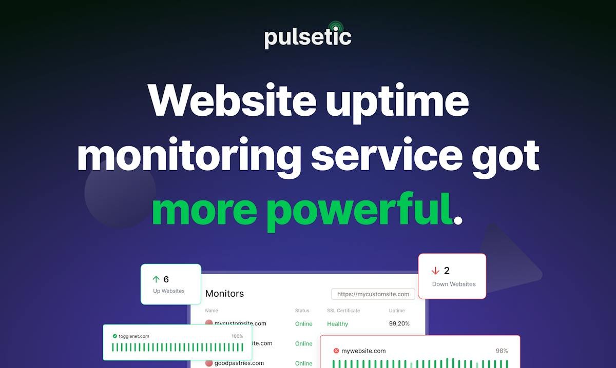 Pulsetic — uptime alert delivered to Slack