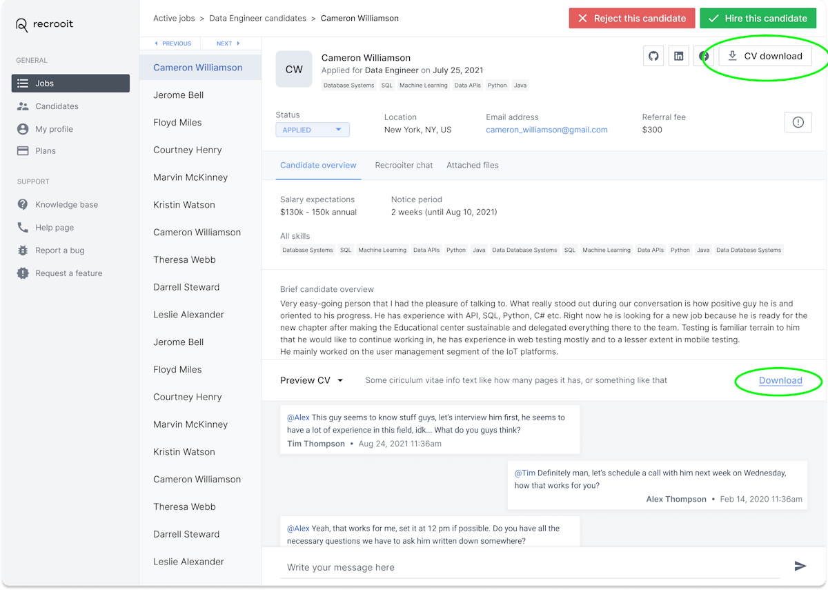Recrooit — referral hiring dashboard