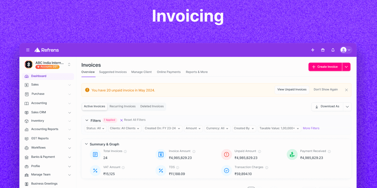 Refrens — invoicing and accounting dashboard