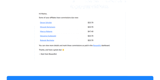 Rewardful — affiliate commission tracking dashboard
