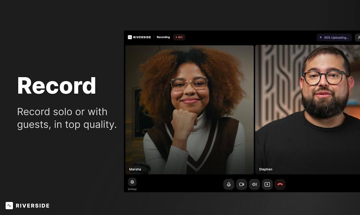 Riverside — multi-track podcast recording and editing interface
