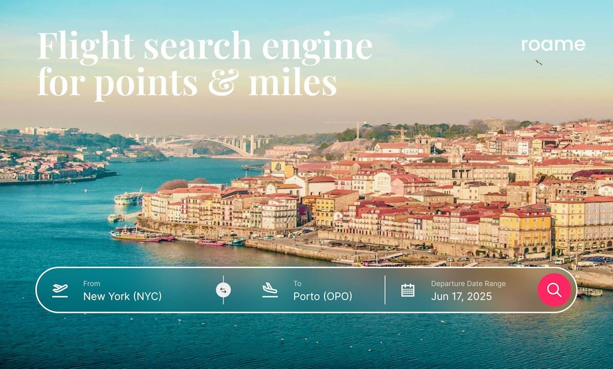 Roame — award flight search results