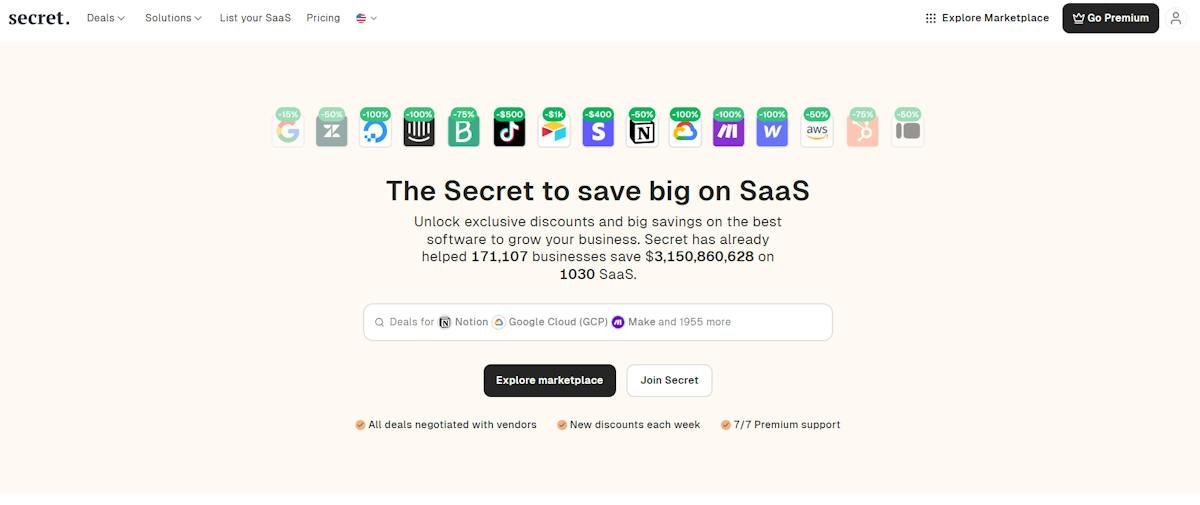 Secret — software deals marketplace