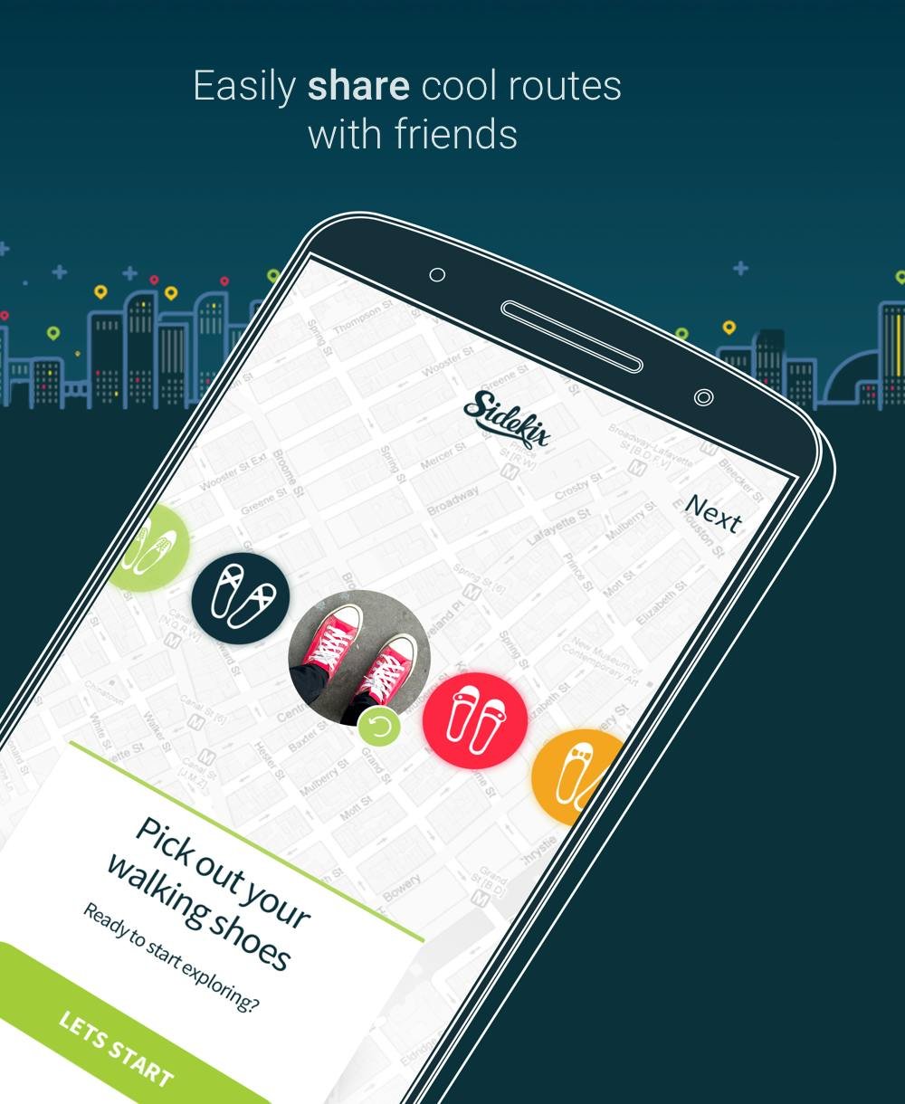 Sidekix — curated walking route view