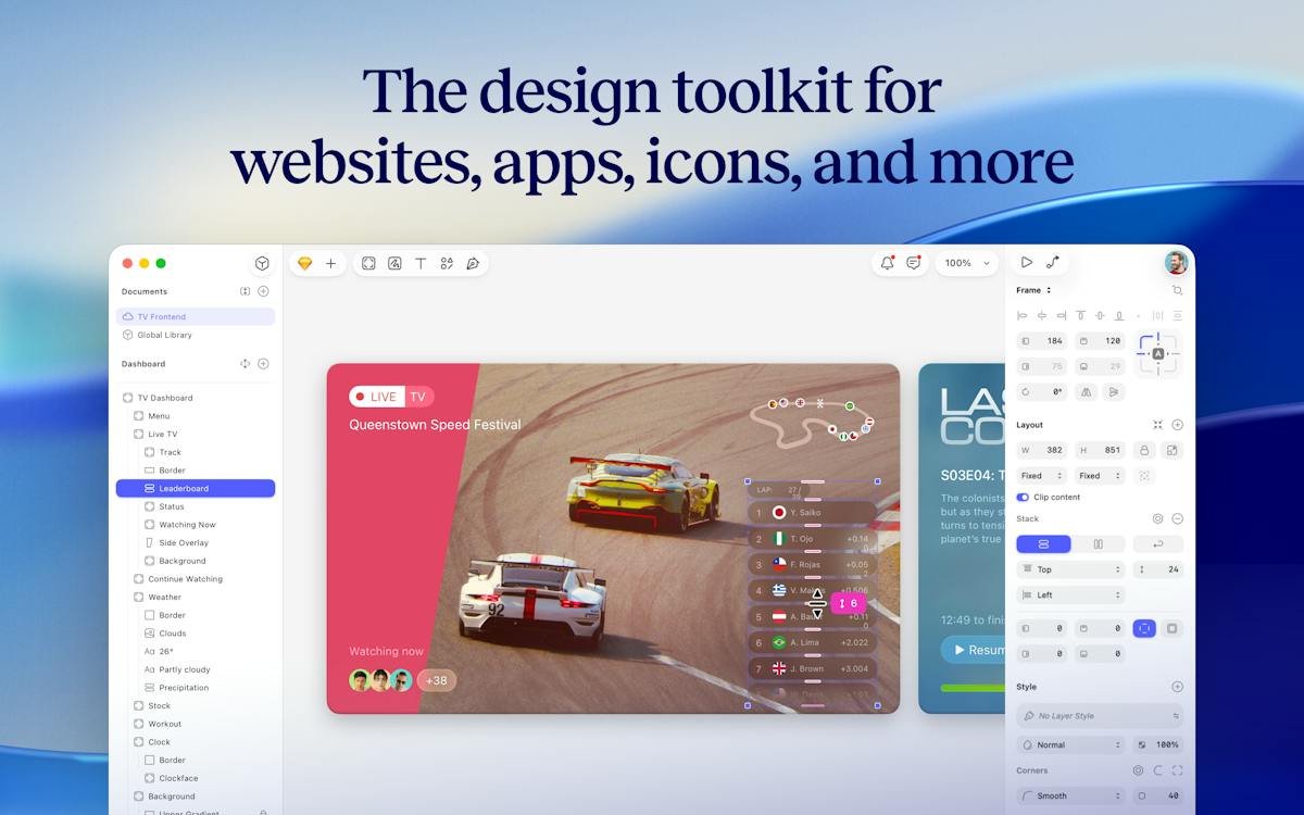 Sketch — artboard-based interface design workspace