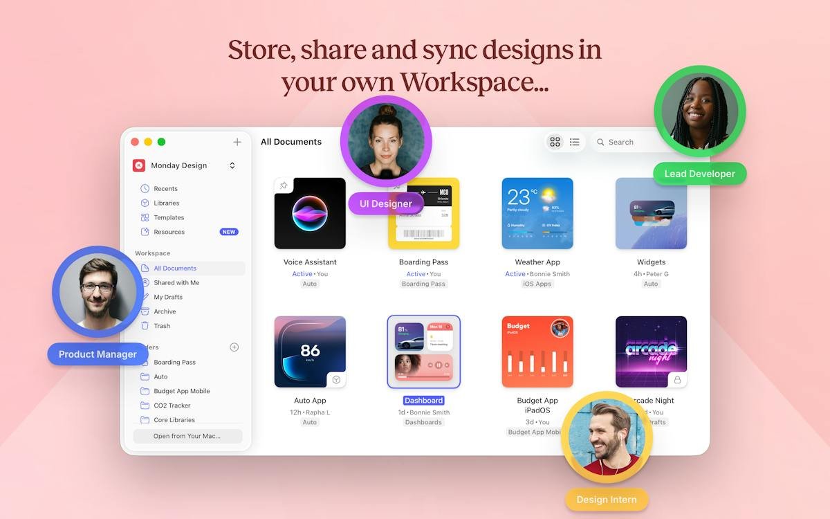 Sketch — interface design artboards and layers panel