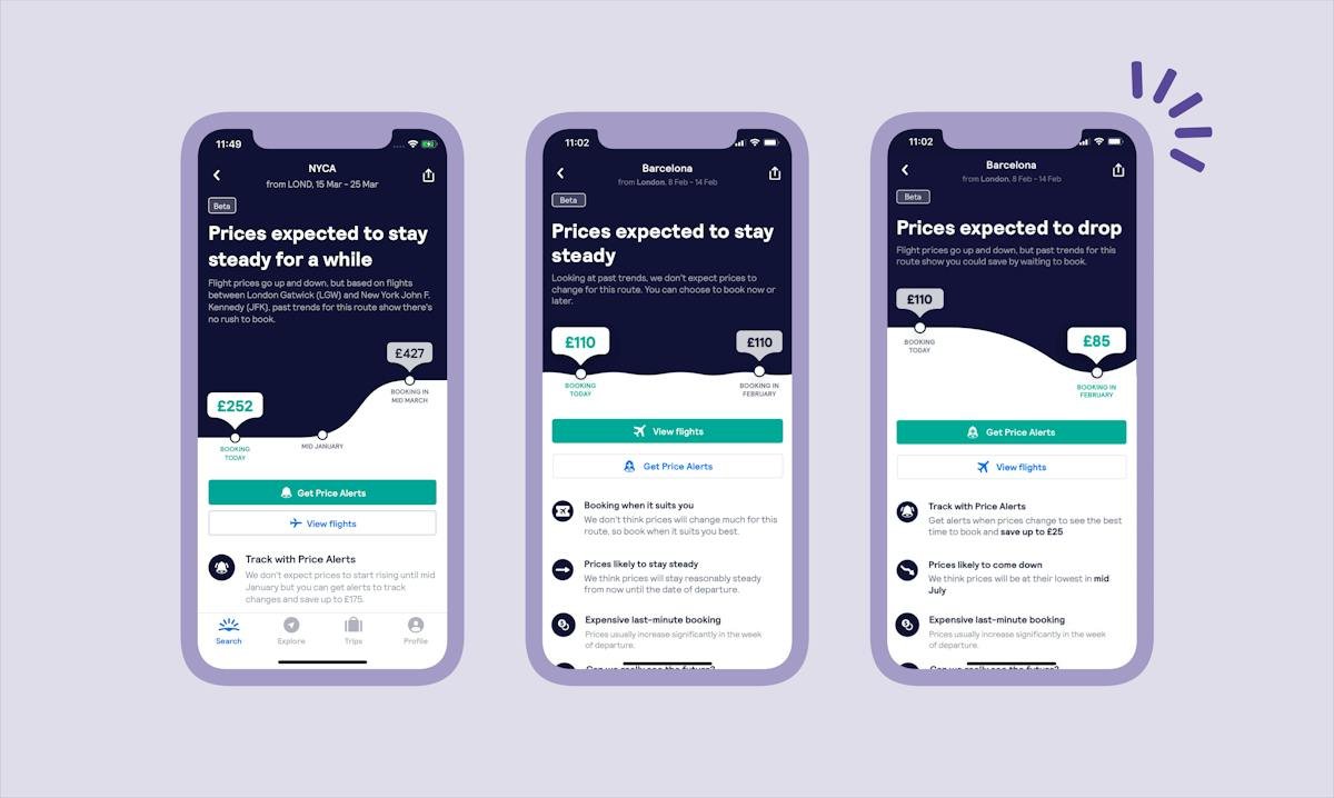 Skyscanner — flight price comparison results