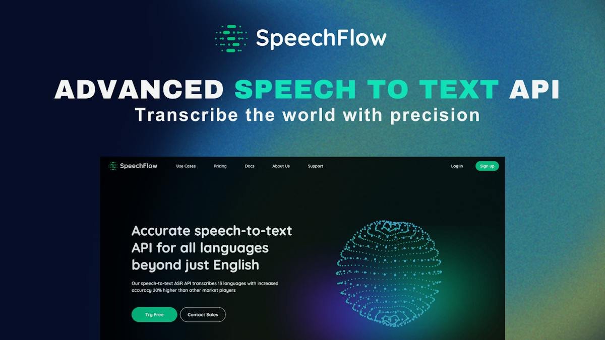 SpeechFlow — multilingual speech-to-text API console