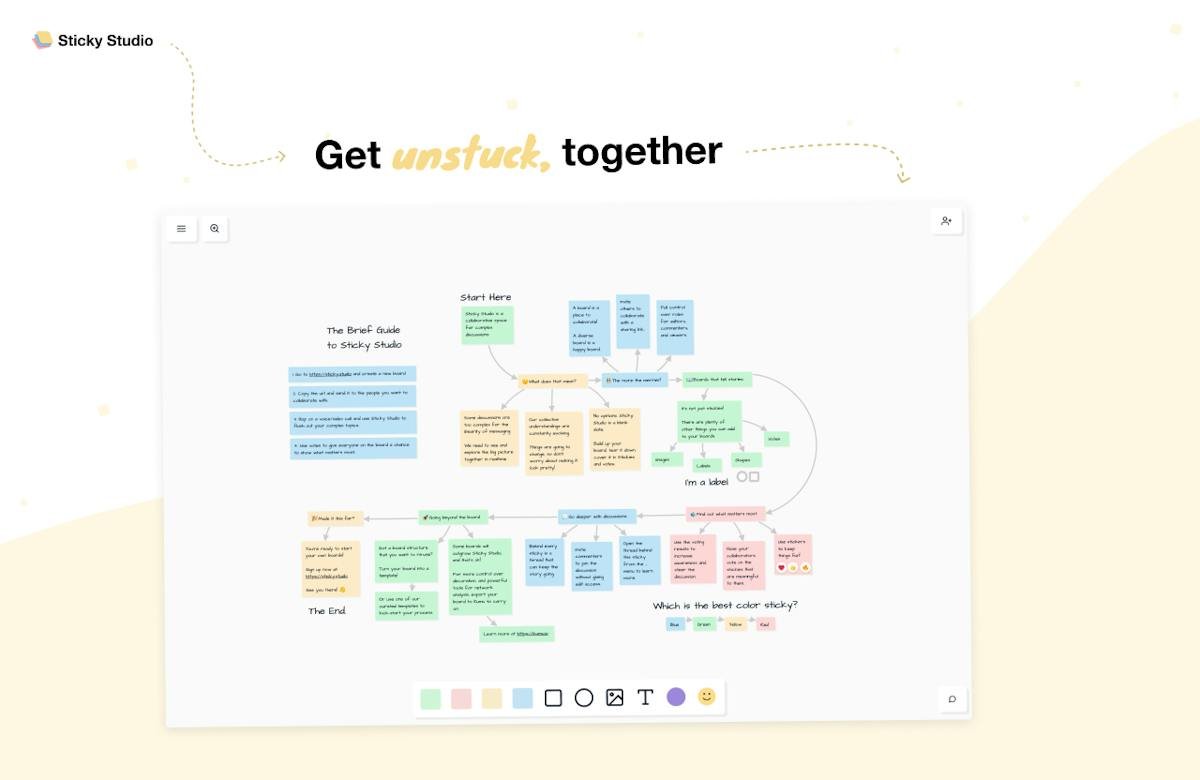 Sticky Studio — collaborative canvas with clustered sticky notes
