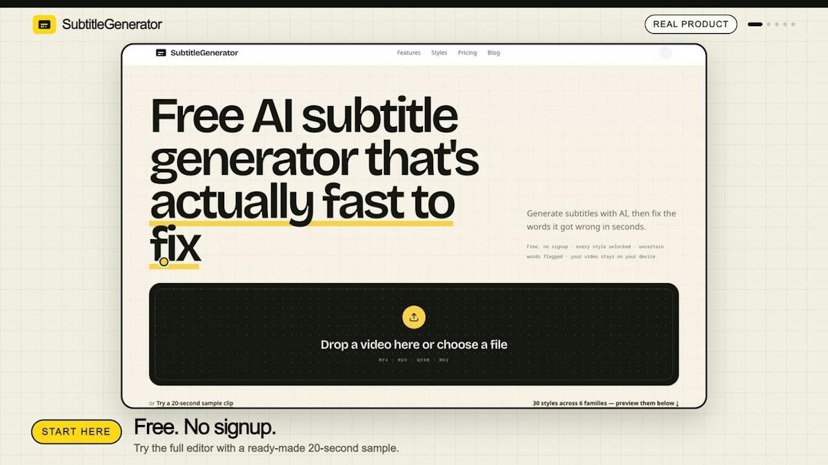 SubtitleGenerator — browser-based video subtitle editor