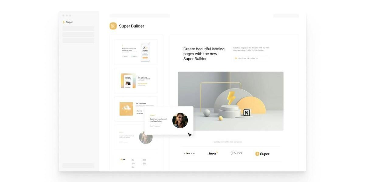 Super — Notion page turned into a custom website