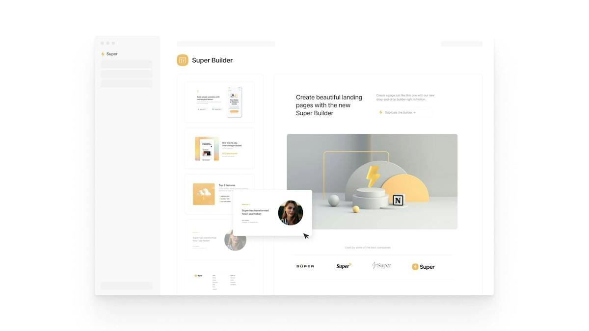 Super — Notion page turned into a custom website