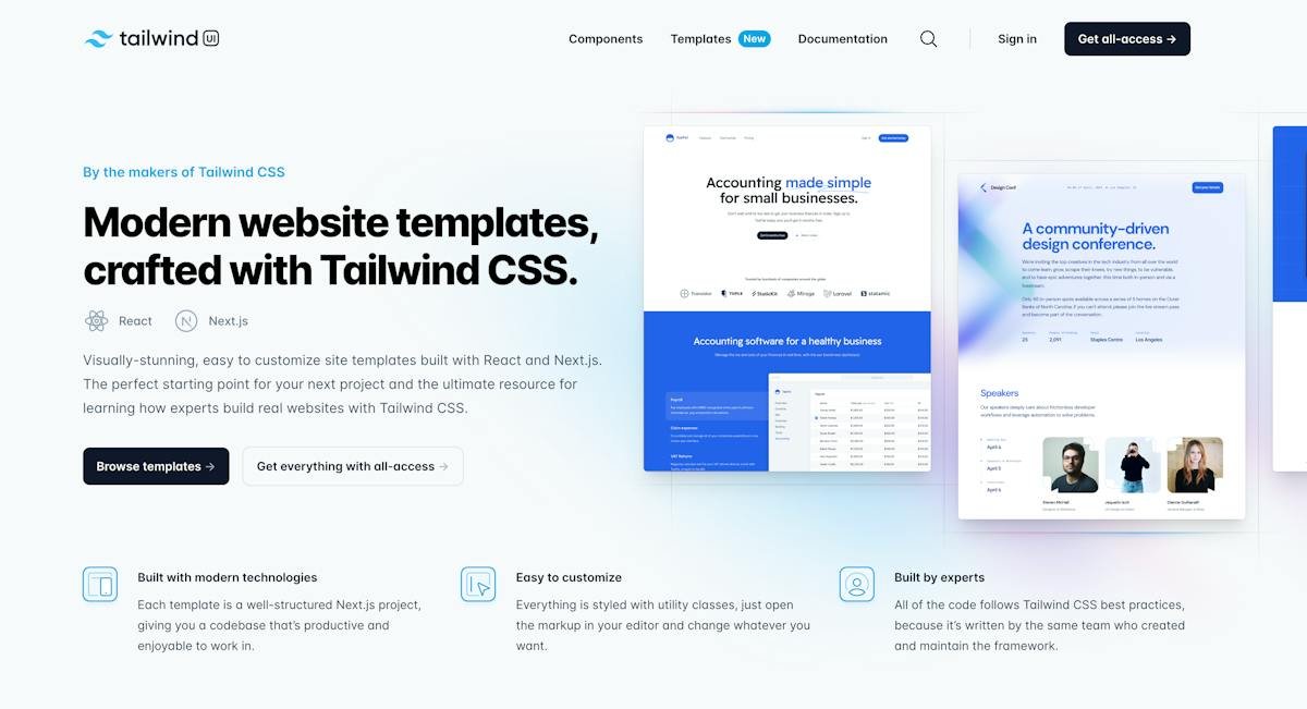 Tailwind CSS — utility class interface styling example