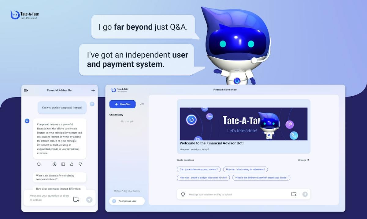 Tate-A-Tate — AI agent builder with Skills panel