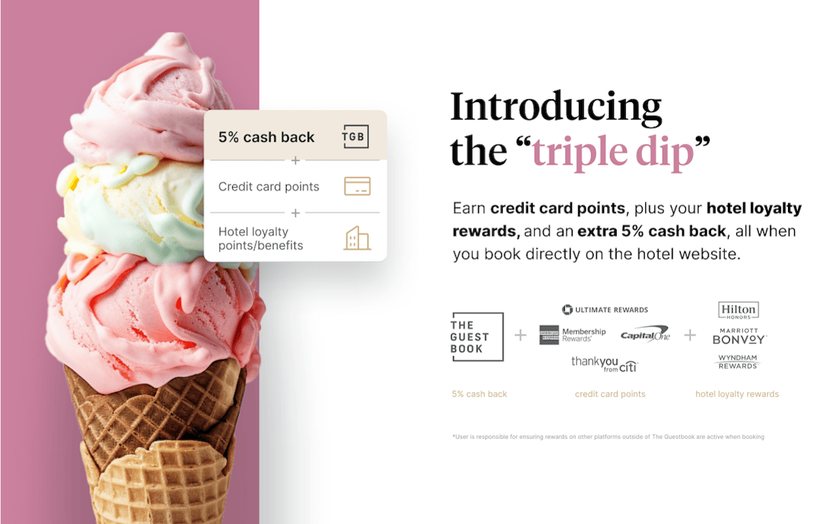 The Guestbook Extension — cash back rewards on a hotel booking
