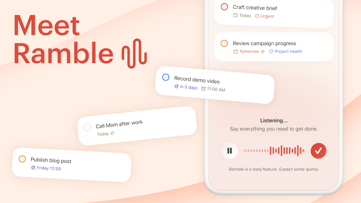 Todoist — task list view