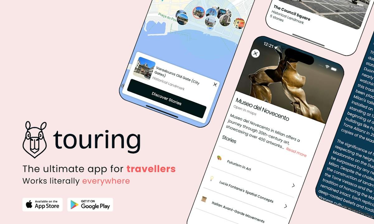 Touring — narrated travel guide app view