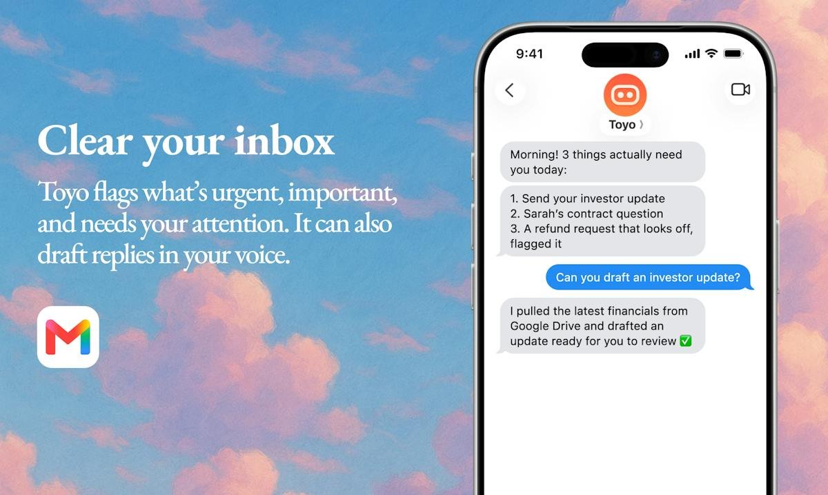 Toyo — executive assistant text conversation