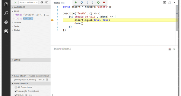 VS Code — editor with integrated debugger