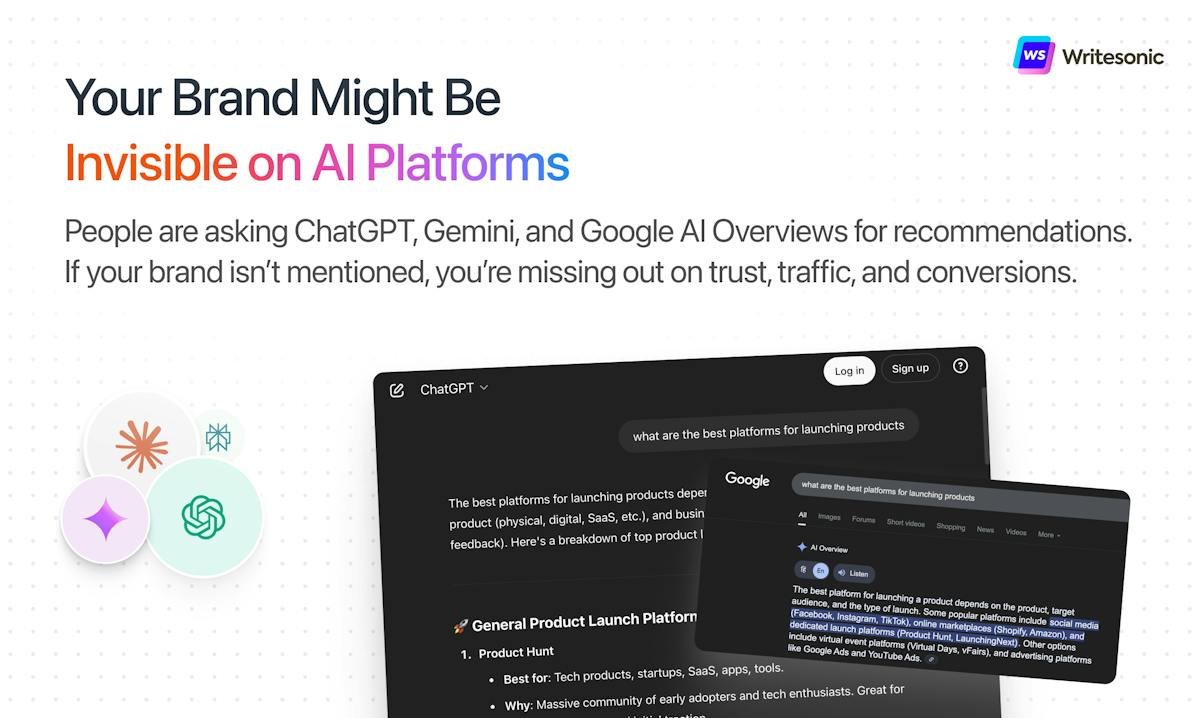 Writesonic — AI search visibility dashboard