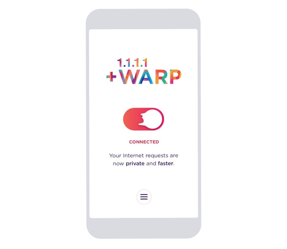 1.1.1.1 — WARP app connection screen