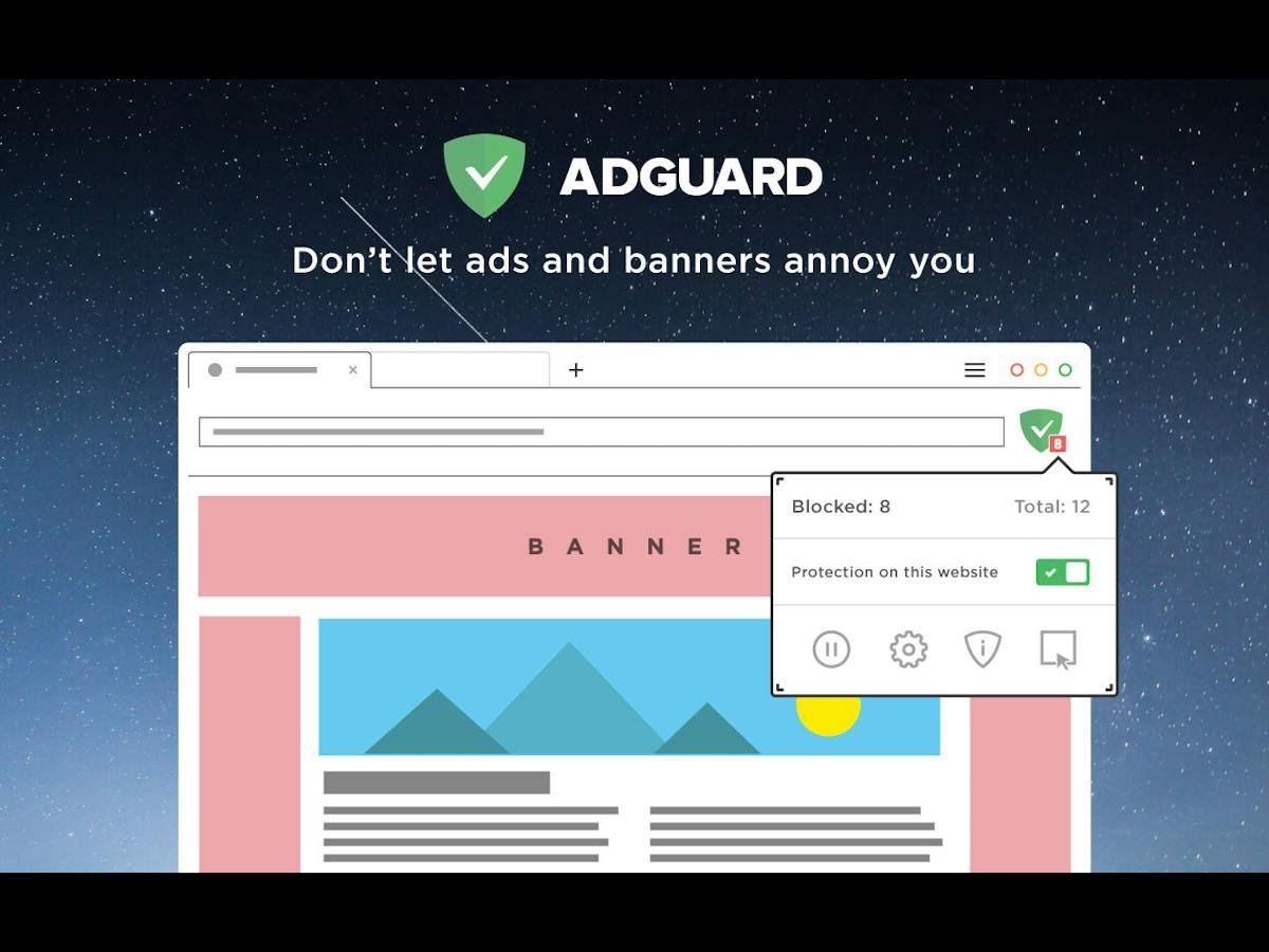 AdGuard Pro — system-wide ad blocking dashboard
