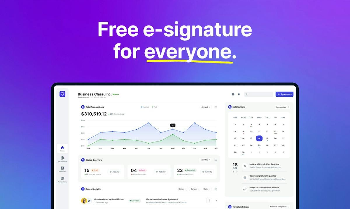 Agree.com — contract and invoicing dashboard