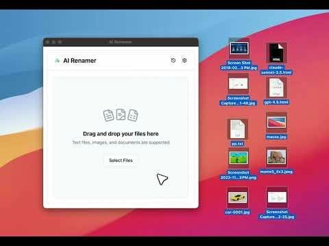 AI Renamer — batch rename preview for a folder of files