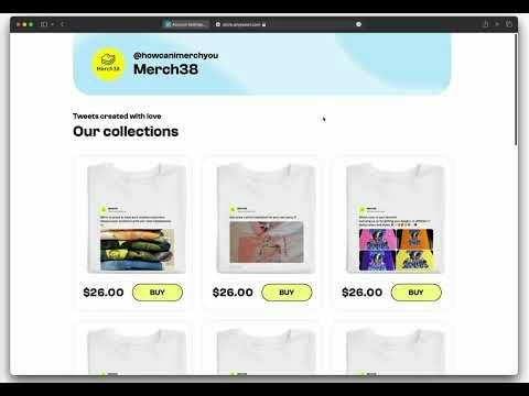AnyTweet.com — merch store builder view