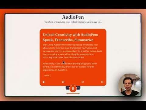 AudioPen — spoken notes rewritten into clear text