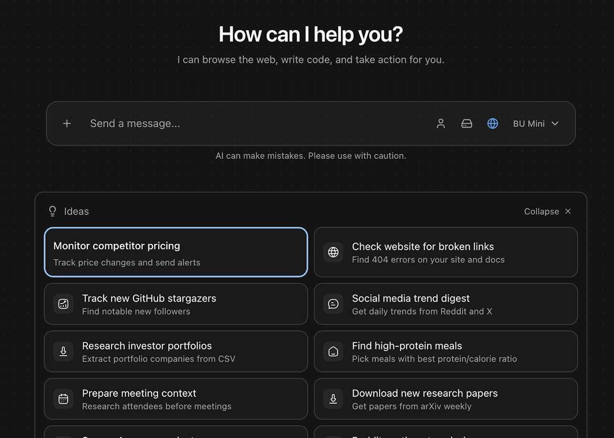 Browser Use — AI agent browsing interface