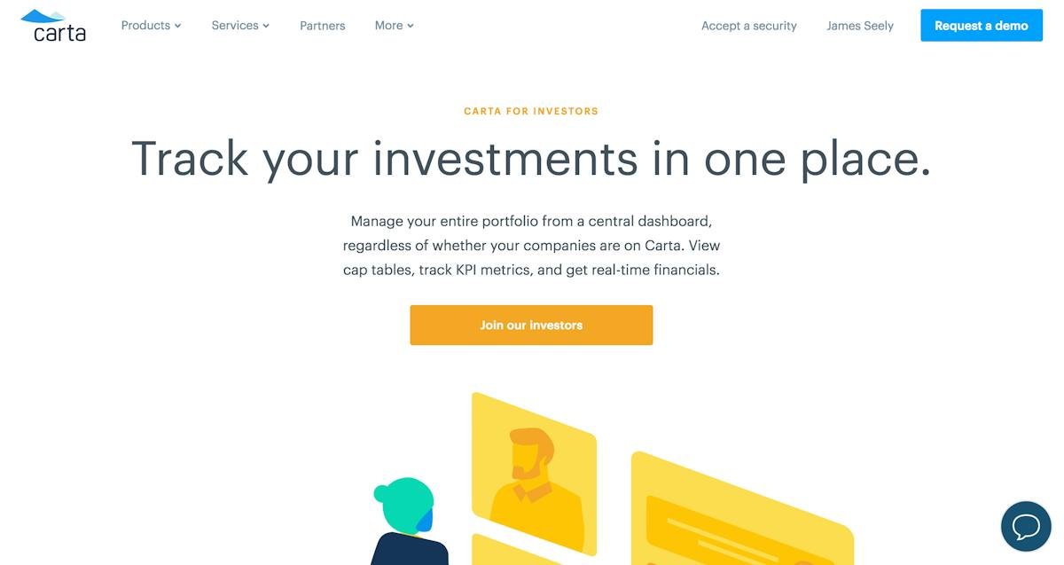 Carta — cap table management dashboard