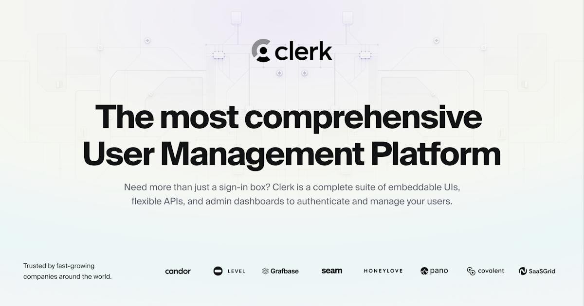Clerk — authentication dashboard interface