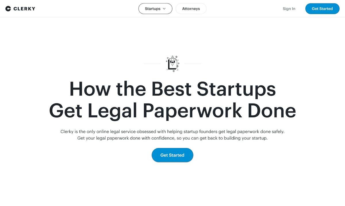 Clerky — startup legal paperwork dashboard