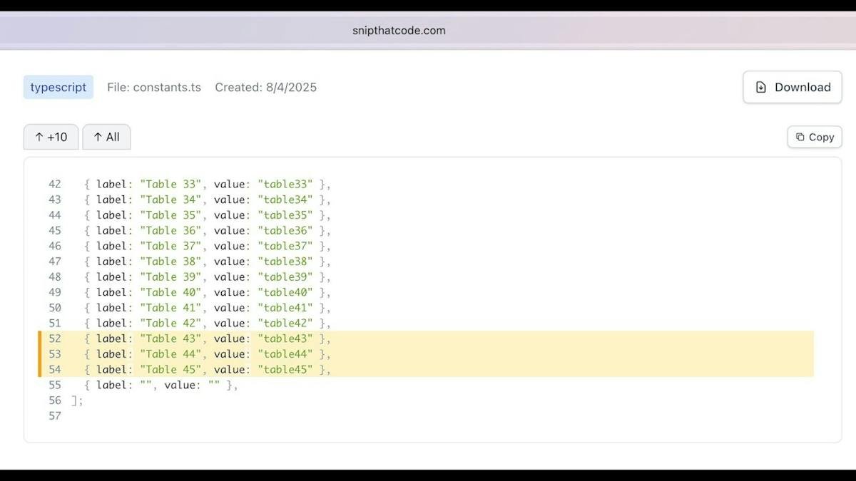 CodeSnip — shareable code snippet link