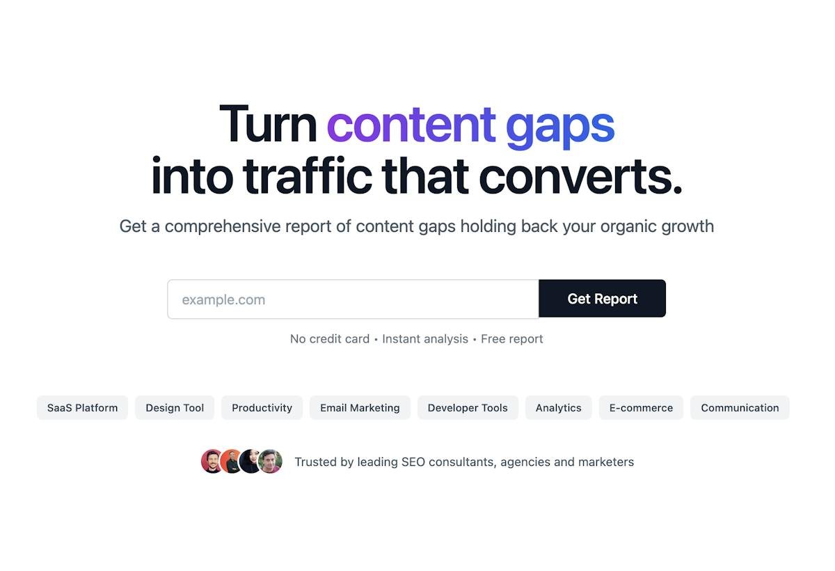 Content Gap Report — competitor content gap analysis