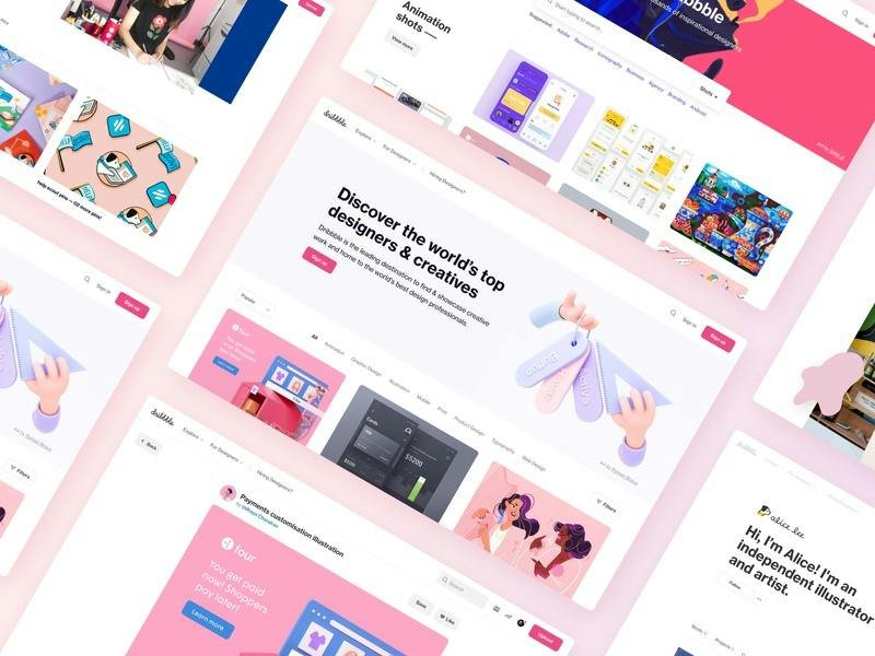 Dribbble — designer portfolio shot gallery