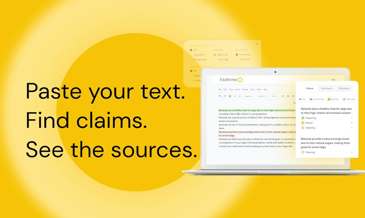 Factiverse AI-Editor — fact-check results with source links