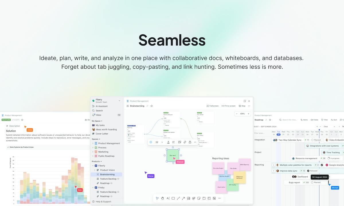 Fibery — connected workspace database view